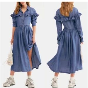 Free people denim dress XS